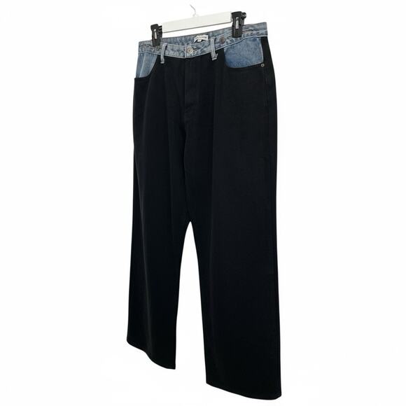 Moon River - Anthropologie two-tone, wide-leg jeans Size L the 90s/Y2K era. - Picture 2 of 11